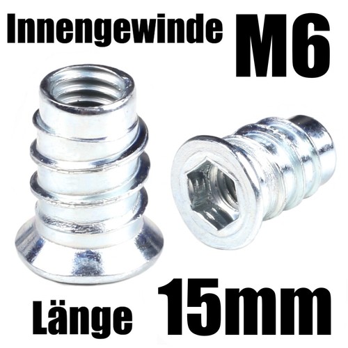 15mm einschraubmuffen - m6-15mm, /