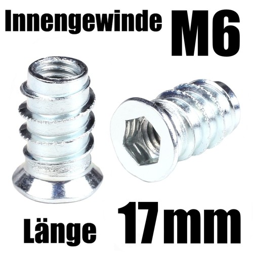 17mm einschraubmuffen - m6-17mm, /